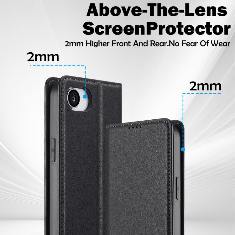 For iPhone 16e / 17e LC.IMEEKE L1 Series Frosted Fine Texture PU Phone Case(Black)