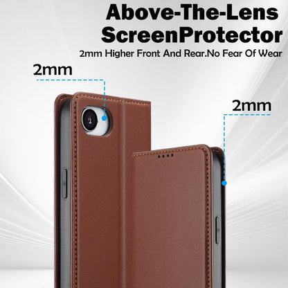 For iPhone 16e / 17e LC.IMEEKE L1 Series Frosted Fine Texture PU Phone Case(Brown)