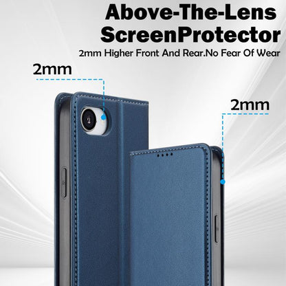 For iPhone 16e / 17e LC.IMEEKE L1 Series Frosted Fine Texture PU Phone Case(Blue)