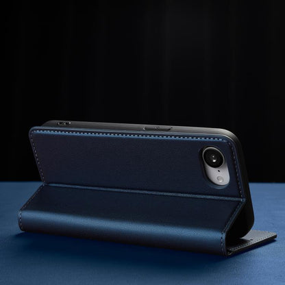 For iPhone 16e / 17e LC.IMEEKE L1 Series Frosted Fine Texture PU Phone Case(Blue)