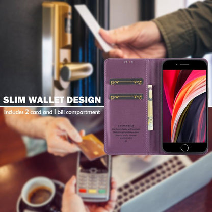 For iPhone 16e / 17e LC.IMEEKE L1 Series Frosted Fine Texture PU Phone Case(Purple)