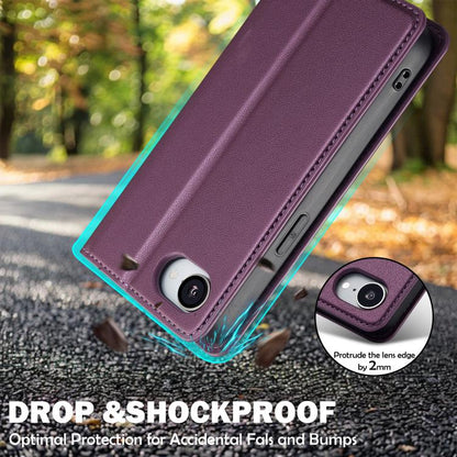 For iPhone 16e / 17e LC.IMEEKE L1 Series Frosted Fine Texture PU Phone Case(Purple)