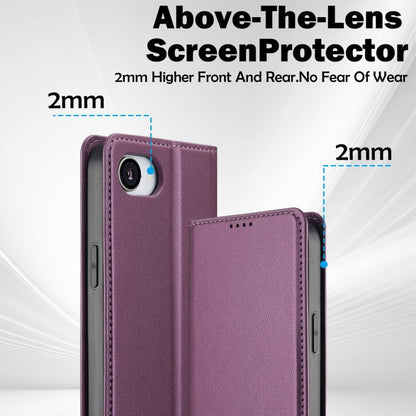 For iPhone 16e / 17e LC.IMEEKE L1 Series Frosted Fine Texture PU Phone Case(Purple)