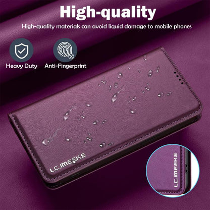 For iPhone 16e / 17e LC.IMEEKE L1 Series Frosted Fine Texture PU Phone Case(Purple)