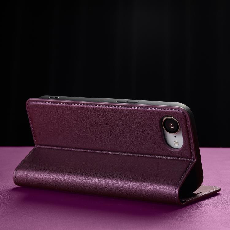 For iPhone 16e / 17e LC.IMEEKE L1 Series Frosted Fine Texture PU Phone Case(Purple)