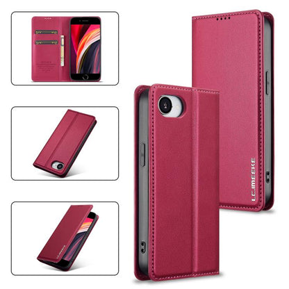 For iPhone 16e / 17e LC.IMEEKE L1 Series Frosted Fine Texture PU Phone Case(Red)
