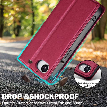 For iPhone 16e / 17e LC.IMEEKE L1 Series Frosted Fine Texture PU Phone Case(Red)