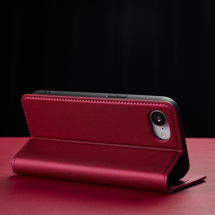 For iPhone 16e / 17e LC.IMEEKE L1 Series Frosted Fine Texture PU Phone Case(Red)