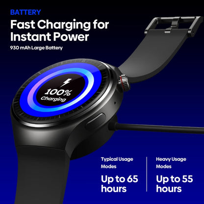 Zeblaze Thor Ultra 1.43 inch AMOLED Screen Android Smart Watch, Steel Strap(Black)