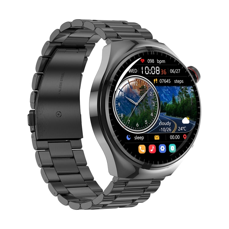 LF38 1.6 inch IPS Screen Steel Strap Smart Watch Supports Blood Oxygen Monitoring(Black)