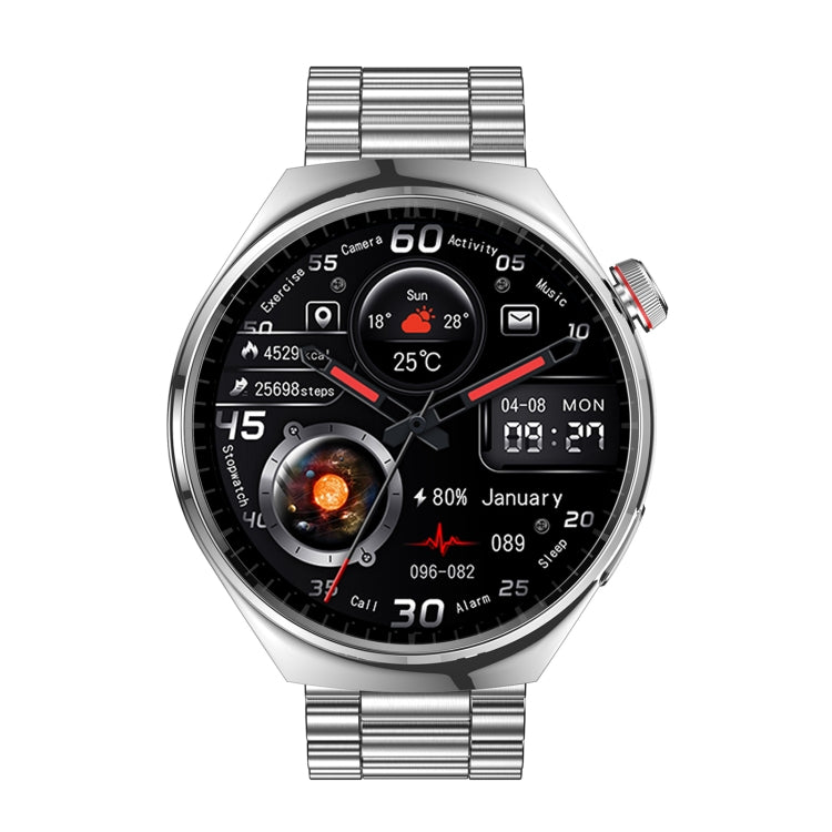 LF38 1.6 inch IPS Screen Steel Strap Smart Watch Supports Blood Oxygen Monitoring(Silver)