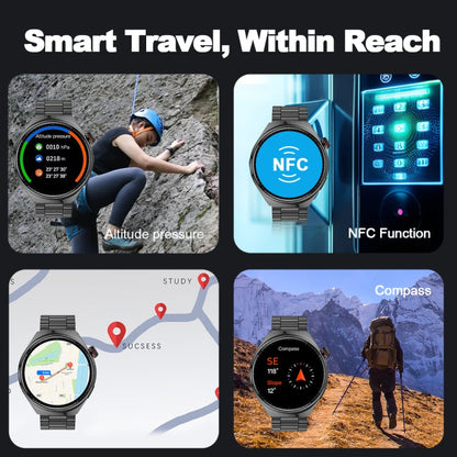 LF38 1.6 inch IPS Screen Steel Strap Smart Watch Supports Blood Oxygen Monitoring(Black)