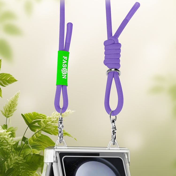 For Samsung Galaxy Z Flip6 / Flip7 FE GKK Airbag Hinge Full Coverage Phone Case with Crossbody Rope(Black)