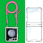 For Samsung Galaxy Z Flip6 / Flip7 FE GKK Airbag Hinge Full Coverage Phone Case with Crossbody Rope(Pink)