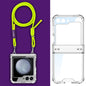 Pour Samsung Galaxy Z Flip6 / Flip7 FE GKK Coque de téléphone antichoc à couverture complète avec charnière à airbag et corde de bandoulière (jaune)