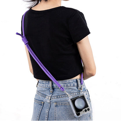 For Samsung Galaxy Z Flip6 / Flip7 FE GKK Airbag Hinge Full Coverage Phone Case with Crossbody Rope(Purple)