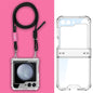 For Samsung Galaxy Z Flip5 GKK Airbag Hinge Full Coverage Phone Case with Crossbody Rope(Black)