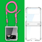 Pour Samsung Galaxy Z Flip4 Étui de protection intégral antichoc GKK avec corde bandoulière (rose)