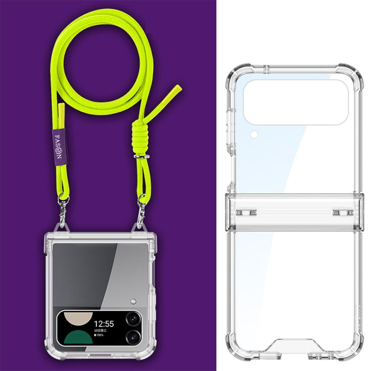 For Samsung Galaxy Z Flip3 GKK Airbag Hinge Full Coverage Phone Case with Crossbody Rope(Yellow)