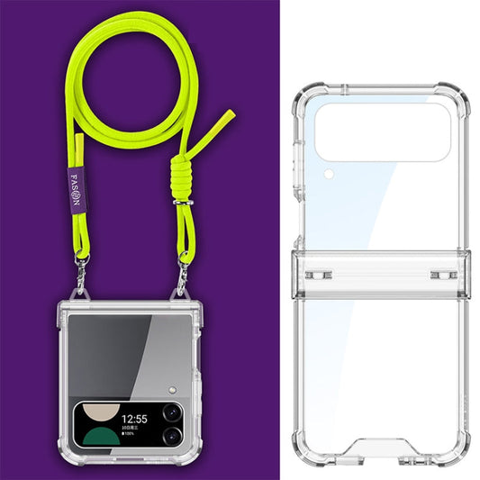 Pour Samsung Galaxy Z Flip3 GKK Étui de téléphone à couverture complète avec charnière airbag et cordon (Jaune)