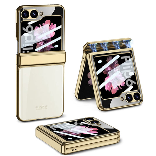 For Samsung Galaxy Z Flip6 / Flip7 FE GKK Integrated Magnetic Fold Hinge Shockproof Phone Case(Gold)