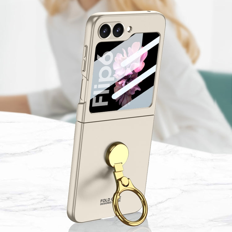 For Samsung Galaxy Z Flip6 / Flip7 FE GKK Integrated Ultra-thin Triaxial Ring Holder PC Phone Case(Titanium Grey)