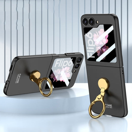 For Samsung Galaxy Z Flip6 / Flip7 FE GKK Integrated Ultra-thin Triaxial Ring Holder PC Phone Case(Black)