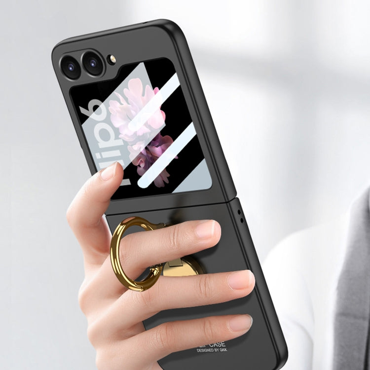 For Samsung Galaxy Z Flip6 / Flip7 FE GKK Integrated Ultra-thin Triaxial Ring Holder PC Phone Case(Black)