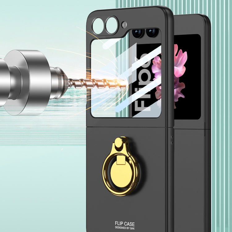 For Samsung Galaxy Z Flip6 / Flip7 FE GKK Integrated Ultra-thin Triaxial Ring Holder PC Phone Case(Black)