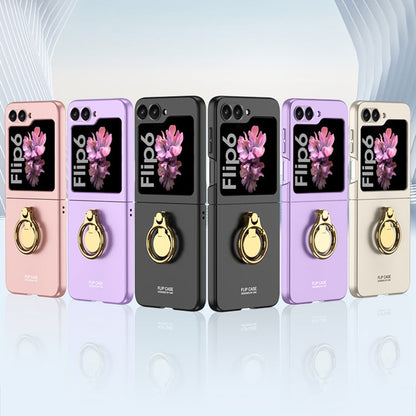 For Samsung Galaxy Z Flip6 / Flip7 FE GKK Integrated Ultra-thin Triaxial Ring Holder PC Phone Case(Purple)
