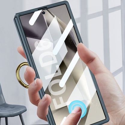 For Samsung Galaxy Z Fold6 GKK Integrated Ultra-thin Triaxial Ring Holder PC Phone Case(Titanium Grey)