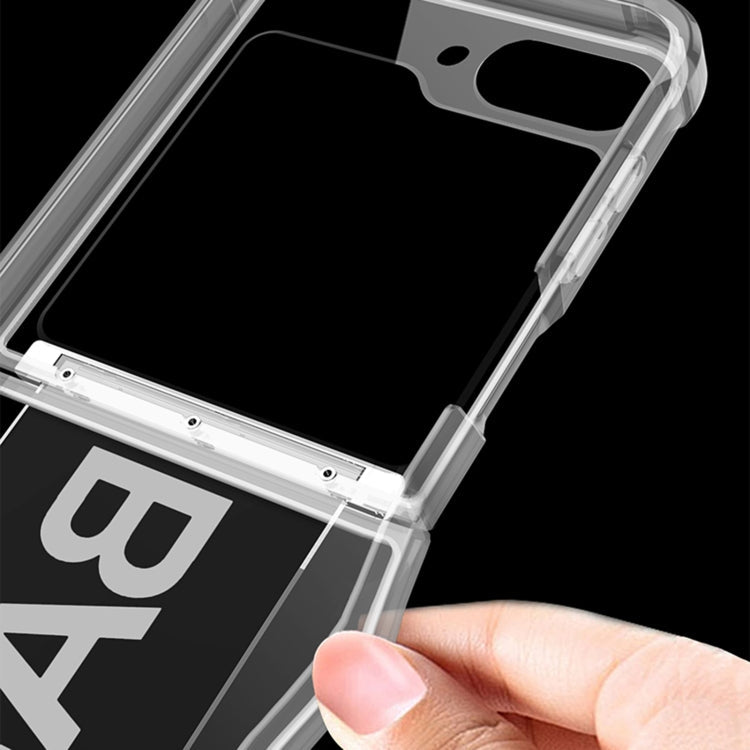 For Samsung Galaxy Z Flip6 GKK Clear Airbag Wristband Holder Phone Case(Transparent Black)