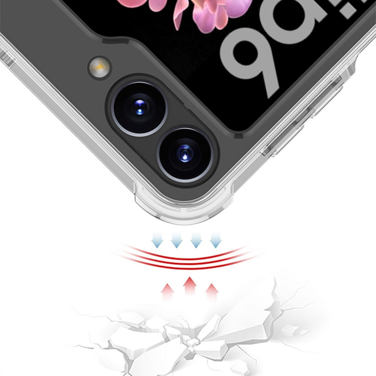 For Samsung Galaxy Z Flip6 GKK Clear Airbag Wristband Holder Phone Case(Transparent Pink)