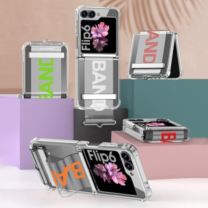 For Samsung Galaxy Z Flip6 GKK Clear Airbag Wristband Holder Phone Case(Transparent Silver)