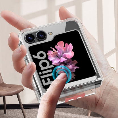 For Samsung Galaxy Z Flip6 GKK Clear Airbag Wristband Holder Phone Case(Transparent Silver)