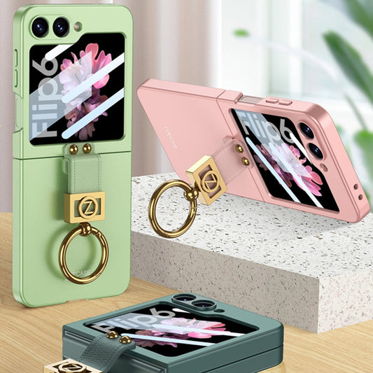 For Samsung Galaxy Z Flip6 / Flip7 FE GKK Integrated Ultra-thin Phone Case with Z Ring Holder(Black)