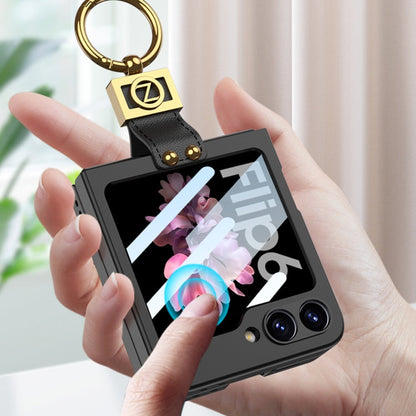 For Samsung Galaxy Z Flip6 / Flip7 FE GKK Integrated Ultra-thin Phone Case with Z Ring Holder(Green)