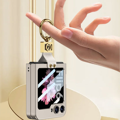 For Samsung Galaxy Z Flip6 / Flip7 FE GKK Integrated Ultra-thin Phone Case with Z Ring Holder(Green)