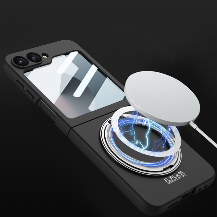 For Samsung Galaxy Z Flip6 / Flip7 FE GKK Integrated Ultra-thin MagSafe Phone Case with Ring Holder(Black)