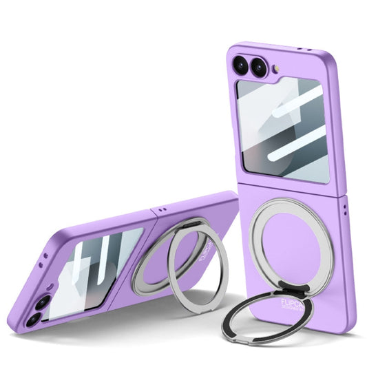 For Samsung Galaxy Z Flip6 / Flip7 FE GKK Integrated Ultra-thin MagSafe Phone Case with Ring Holder(Purple)
