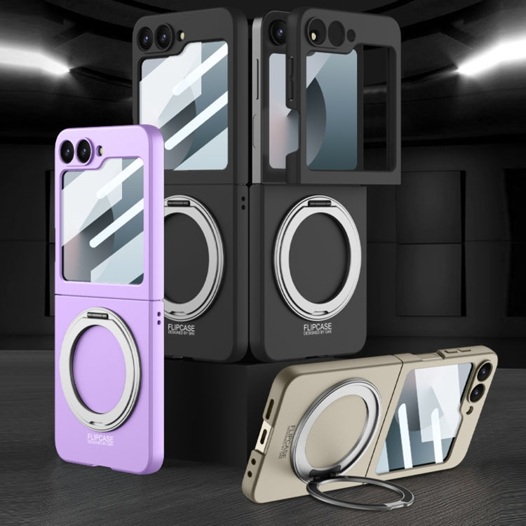 For Samsung Galaxy Z Flip6 / Flip7 FE GKK Integrated Ultra-thin MagSafe Phone Case with Ring Holder(Purple)