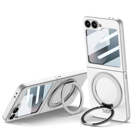 For Samsung Galaxy Z Flip6 / Flip7 FE GKK Integrated Ultra-thin MagSafe Phone Case with Ring Holder(Silver)
