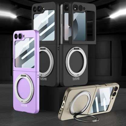 For Samsung Galaxy Z Flip6 / Flip7 FE GKK Integrated Ultra-thin MagSafe Phone Case with Ring Holder(Silver)