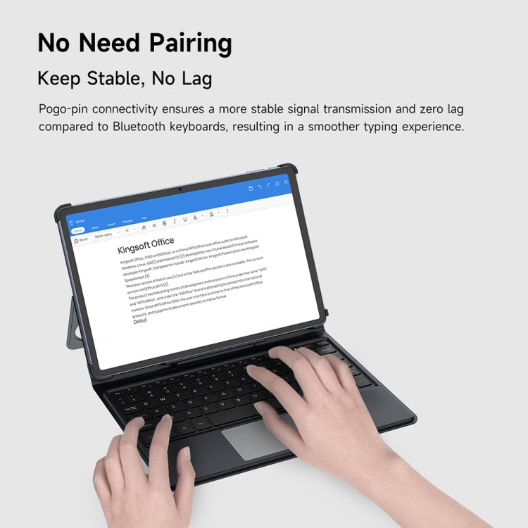 Ulefone Pogo Pin Smart Keyboard & Tablet Leather Case For Tab A11 Pro(Grey)