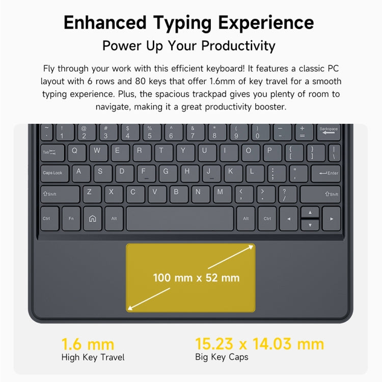 Ulefone Pogo Pin Smart Keyboard & Tablet Leather Case For Tab A11 Pro(Grey)