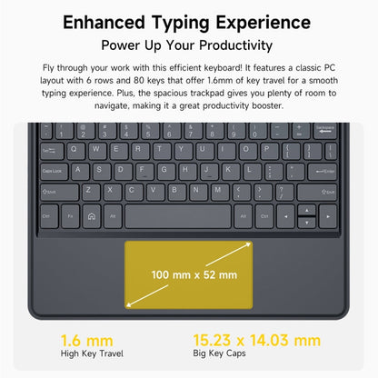 Ulefone Pogo Pin Smart Keyboard & Tablet Leather Case For Tab A11 Pro(Grey)