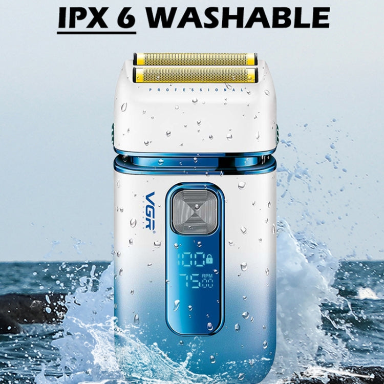 VGR V-362 5W USB Reciprocating Electric Shaver Bald Head Hair Clipper(Sky Blue)