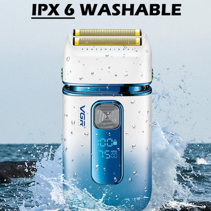 VGR V-362 5W USB Reciprocating Electric Shaver Bald Head Hair Clipper(Sky Blue)