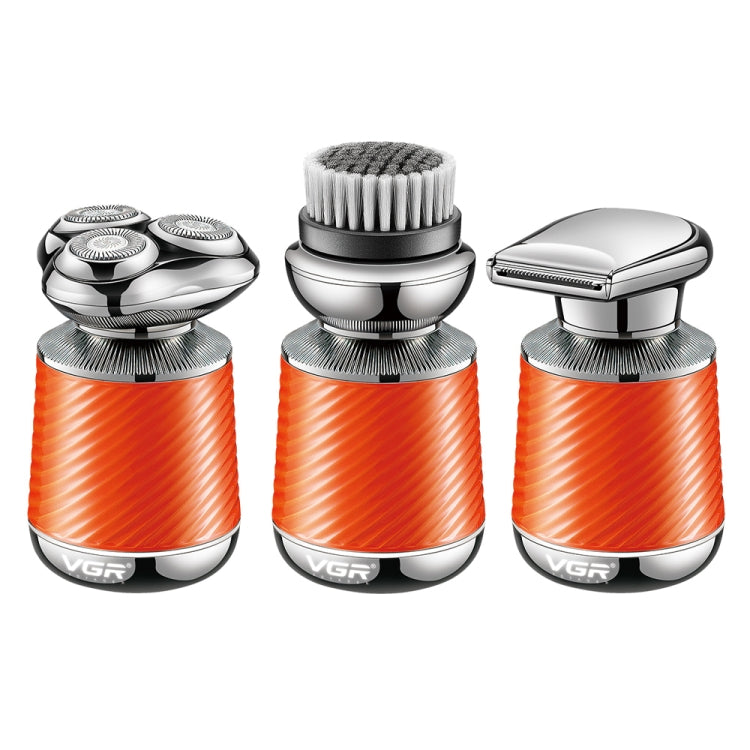Rasoir intelligent flottant à trois têtes VGR V-391 5W USB 3 en 1 (Orange)