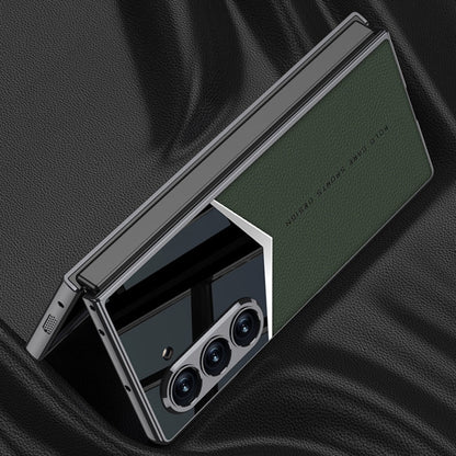 For Samsung Galaxy Z Fold6 GKK Integrated Plating Leather Knight Full Coverage Phone Case(Carbon Fibre)